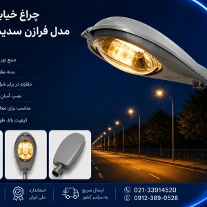قیمت چراغ خیابانی مدل فروزان سدیم ۳۵ وات گلنور